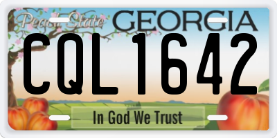 GA license plate CQL1642