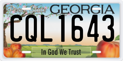 GA license plate CQL1643