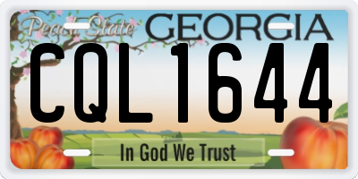 GA license plate CQL1644