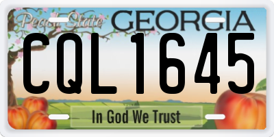 GA license plate CQL1645