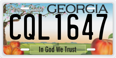GA license plate CQL1647