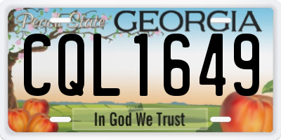 GA license plate CQL1649