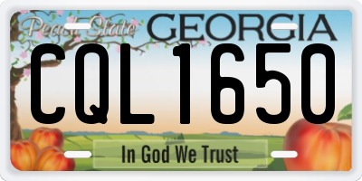 GA license plate CQL1650
