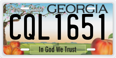 GA license plate CQL1651