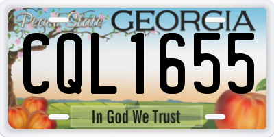 GA license plate CQL1655