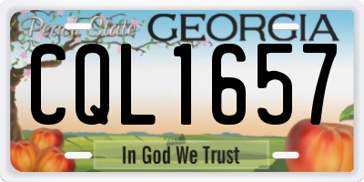 GA license plate CQL1657