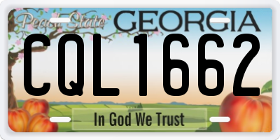 GA license plate CQL1662