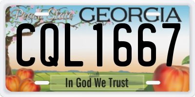 GA license plate CQL1667