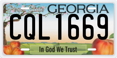GA license plate CQL1669