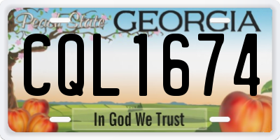 GA license plate CQL1674