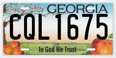 GA license plate CQL1675