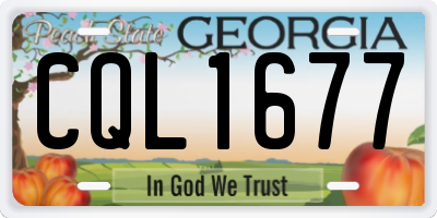 GA license plate CQL1677