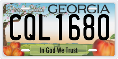 GA license plate CQL1680