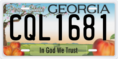 GA license plate CQL1681