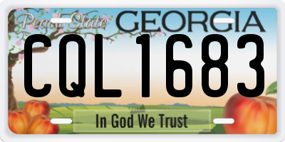 GA license plate CQL1683