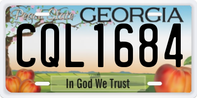 GA license plate CQL1684