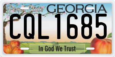 GA license plate CQL1685