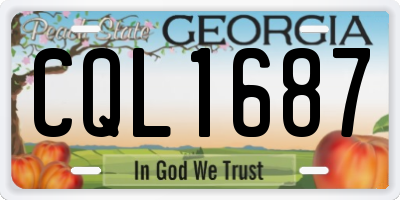 GA license plate CQL1687