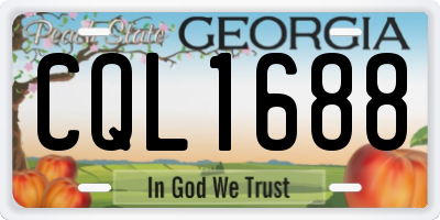 GA license plate CQL1688