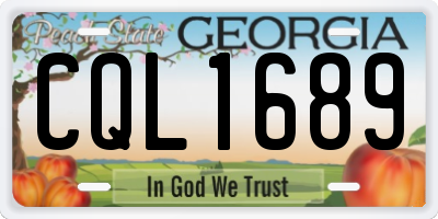 GA license plate CQL1689