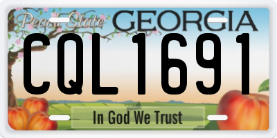 GA license plate CQL1691