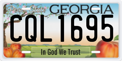 GA license plate CQL1695