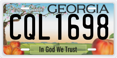 GA license plate CQL1698
