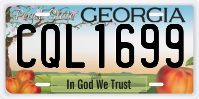 GA license plate CQL1699