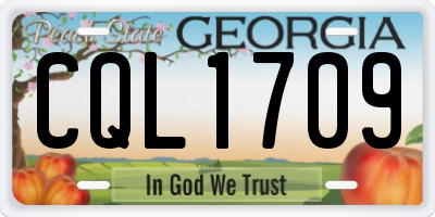 GA license plate CQL1709