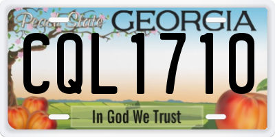 GA license plate CQL1710