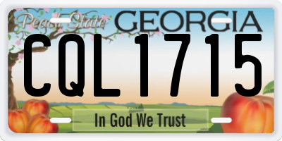 GA license plate CQL1715