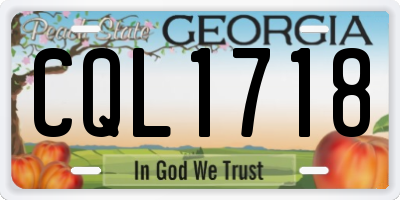 GA license plate CQL1718