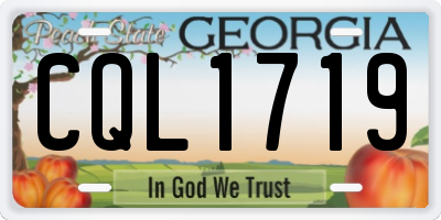 GA license plate CQL1719