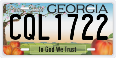 GA license plate CQL1722
