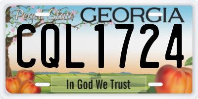 GA license plate CQL1724