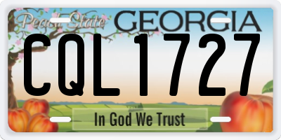 GA license plate CQL1727