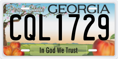 GA license plate CQL1729