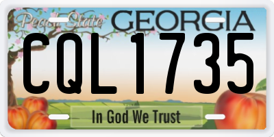 GA license plate CQL1735