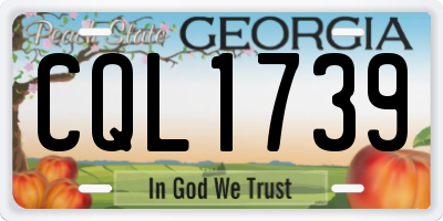 GA license plate CQL1739