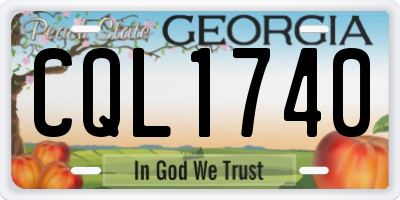 GA license plate CQL1740