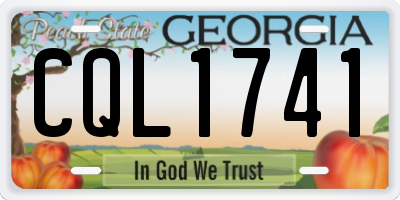 GA license plate CQL1741