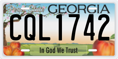 GA license plate CQL1742