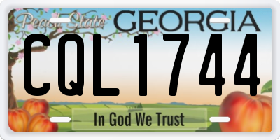 GA license plate CQL1744
