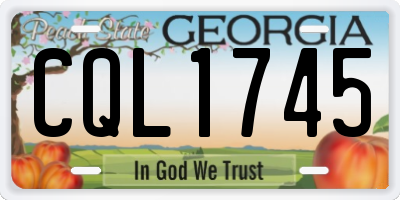GA license plate CQL1745