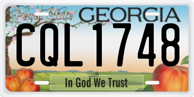 GA license plate CQL1748