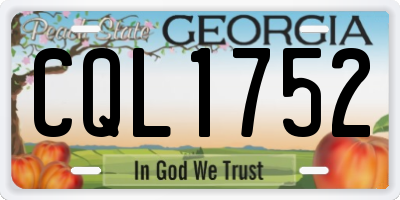 GA license plate CQL1752