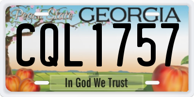 GA license plate CQL1757
