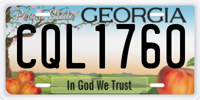GA license plate CQL1760