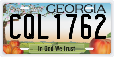GA license plate CQL1762