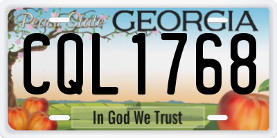 GA license plate CQL1768